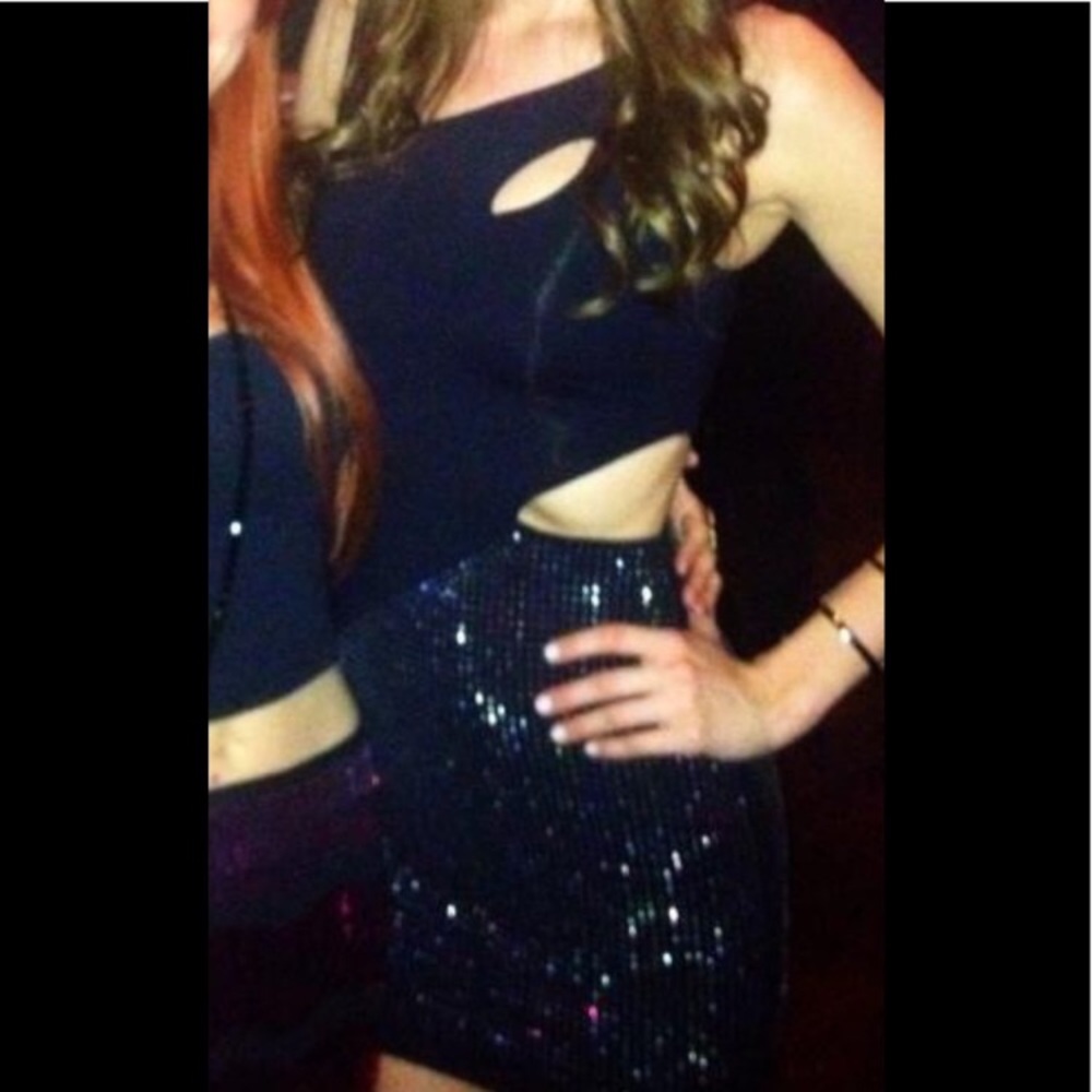 Bebe Black Cut Out Mini Dress